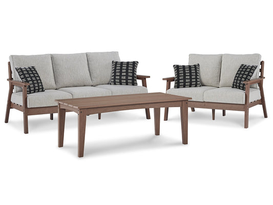 Emmeline Outdoor Sofa and Loveseat with Coffee Table at Cloud 9 Mattress & Furniture furniture, home furnishing, home decor