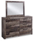 Derekson Queen Panel Bed with Mirrored Dresser at Cloud 9 Mattress & Furniture furniture, home furnishing, home decor