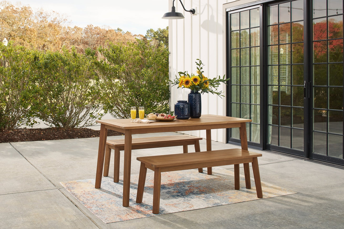 Janiyah Outdoor Dining Table and 2 Benches at Cloud 9 Mattress & Furniture furniture, home furnishing, home decor