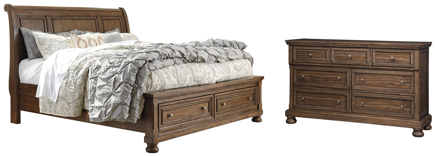 Flynnter Queen Sleigh Bed with 2 Storage Drawers with Dresser with Dresser at Cloud 9 Mattress & Furniture furniture, home furnishing, home decor