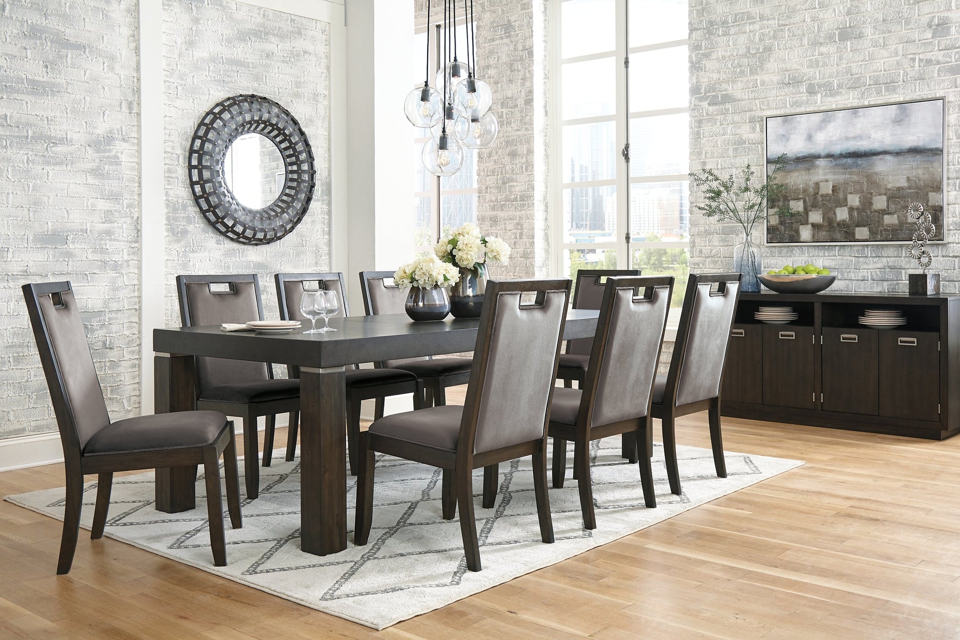 Hyndell Dining Table and 8 Chairs with Storage at Cloud 9 Mattress & Furniture furniture, home furnishing, home decor