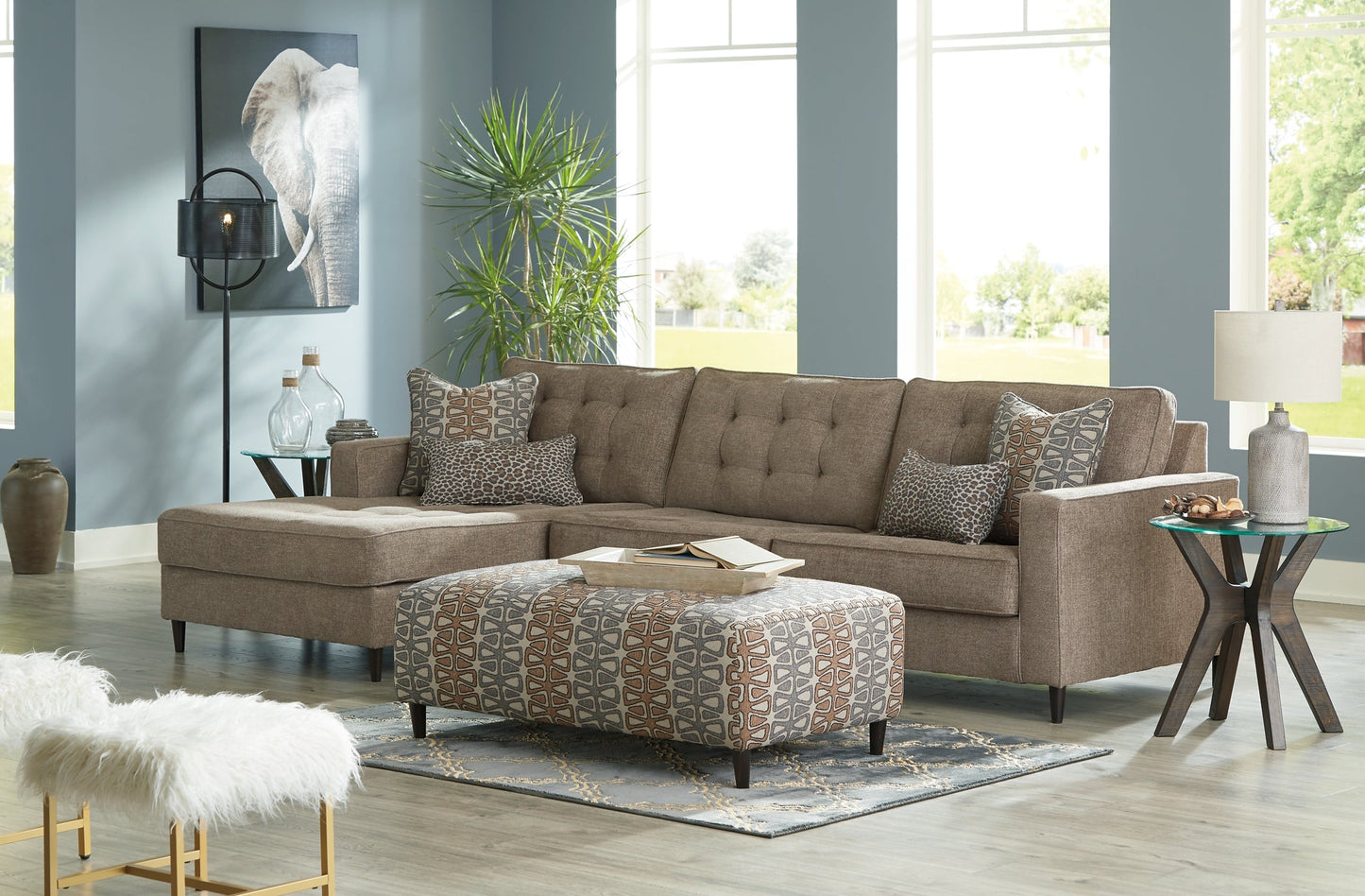 Flintshire 2-Piece Sectional with Ottoman at Cloud 9 Mattress & Furniture furniture, home furnishing, home decor