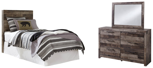 Derekson Twin Panel Headboard with Mirrored Dresser at Cloud 9 Mattress & Furniture furniture, home furnishing, home decor