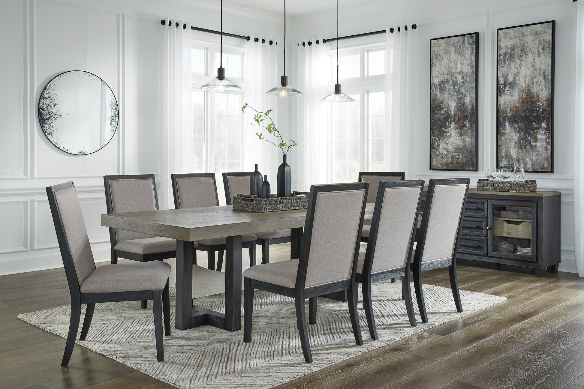 Foyland Dining Table and 8 Chairs with Storage at Cloud 9 Mattress & Furniture furniture, home furnishing, home decor