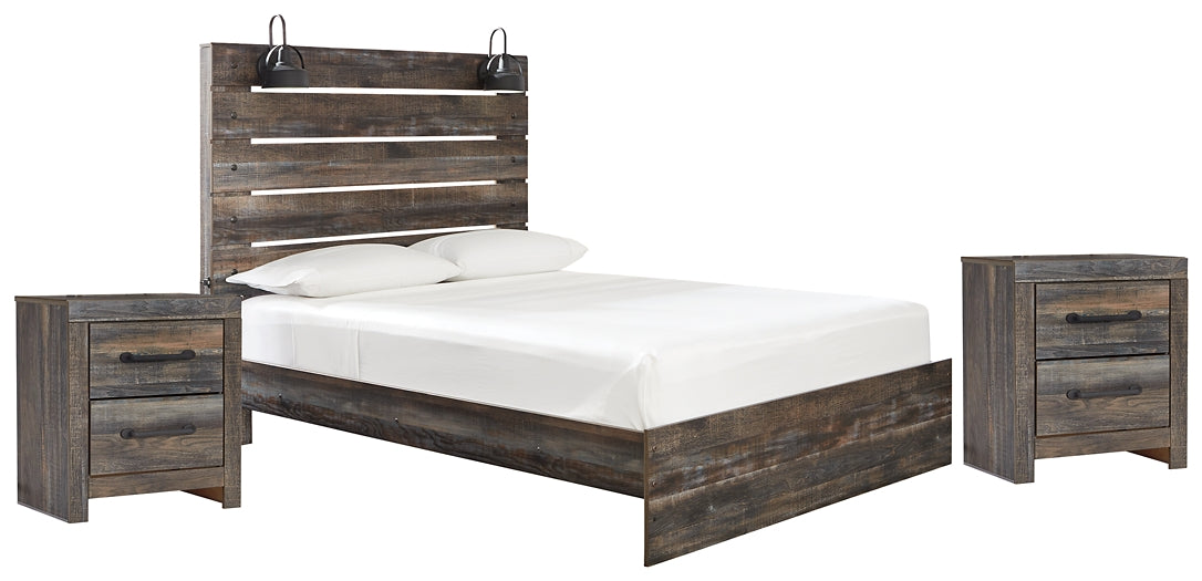 Drystan Queen Panel Bed with 2 Nightstands at Cloud 9 Mattress & Furniture furniture, home furnishing, home decor