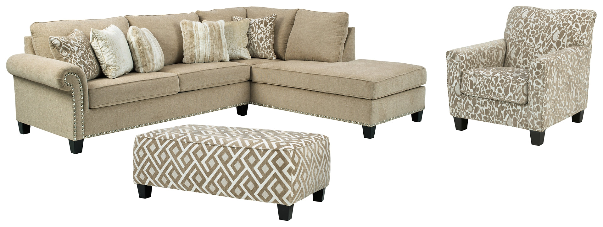 Dovemont 2-Piece Sectional with Chair and Ottoman at Cloud 9 Mattress & Furniture furniture, home furnishing, home decor