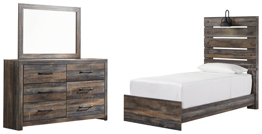 Drystan Twin Panel Bed with Mirrored Dresser at Cloud 9 Mattress & Furniture furniture, home furnishing, home decor