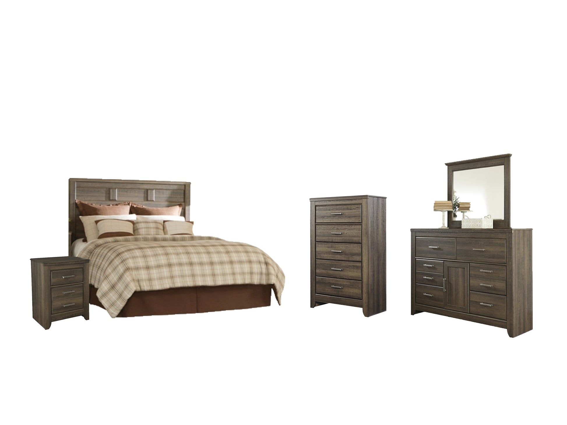 Juararo Queen Panel Headboard with Mirrored Dresser, Chest and Nightstand at Cloud 9 Mattress & Furniture furniture, home furnishing, home decor