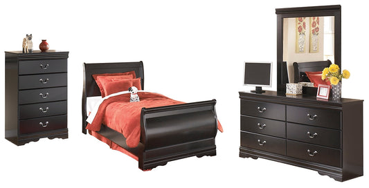 Huey Vineyard Twin Sleigh Bed with Mirrored Dresser and Chest at Cloud 9 Mattress & Furniture furniture, home furnishing, home decor
