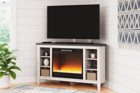 Dorrinson Corner TV Stand with Electric Fireplace at Cloud 9 Mattress & Furniture furniture, home furnishing, home decor
