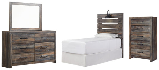 Drystan Twin Panel Headboard with Mirrored Dresser and Chest at Cloud 9 Mattress & Furniture furniture, home furnishing, home decor