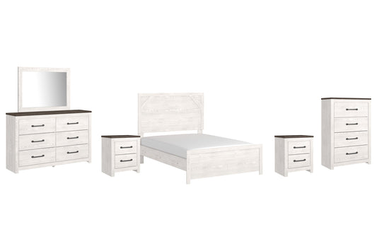 Gerridan Full Panel Bed with Mirrored Dresser, Chest and 2 Nightstands at Cloud 9 Mattress & Furniture furniture, home furnishing, home decor