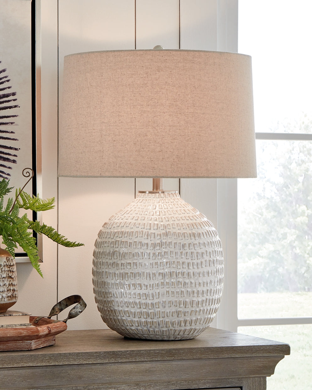 Jamon Ceramic Table Lamp (1/CN) at Cloud 9 Mattress & Furniture furniture, home furnishing, home decor