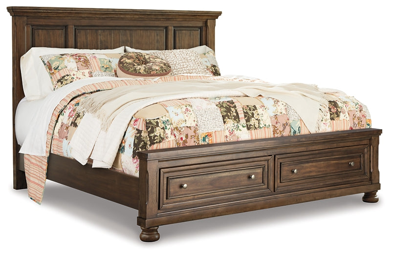 Flynnter Queen Panel Bed with 2 Storage Drawers with Mirrored Dresser and 2 Nightstands at Cloud 9 Mattress & Furniture furniture, home furnishing, home decor