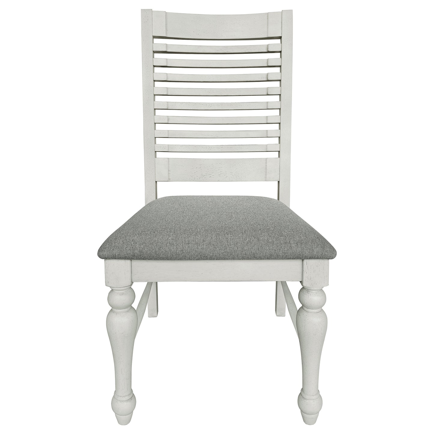 Aventine Ladder Back Dining Side Chair with Upholstered Seat Vintage Chalk and Grey (Set of 2)
