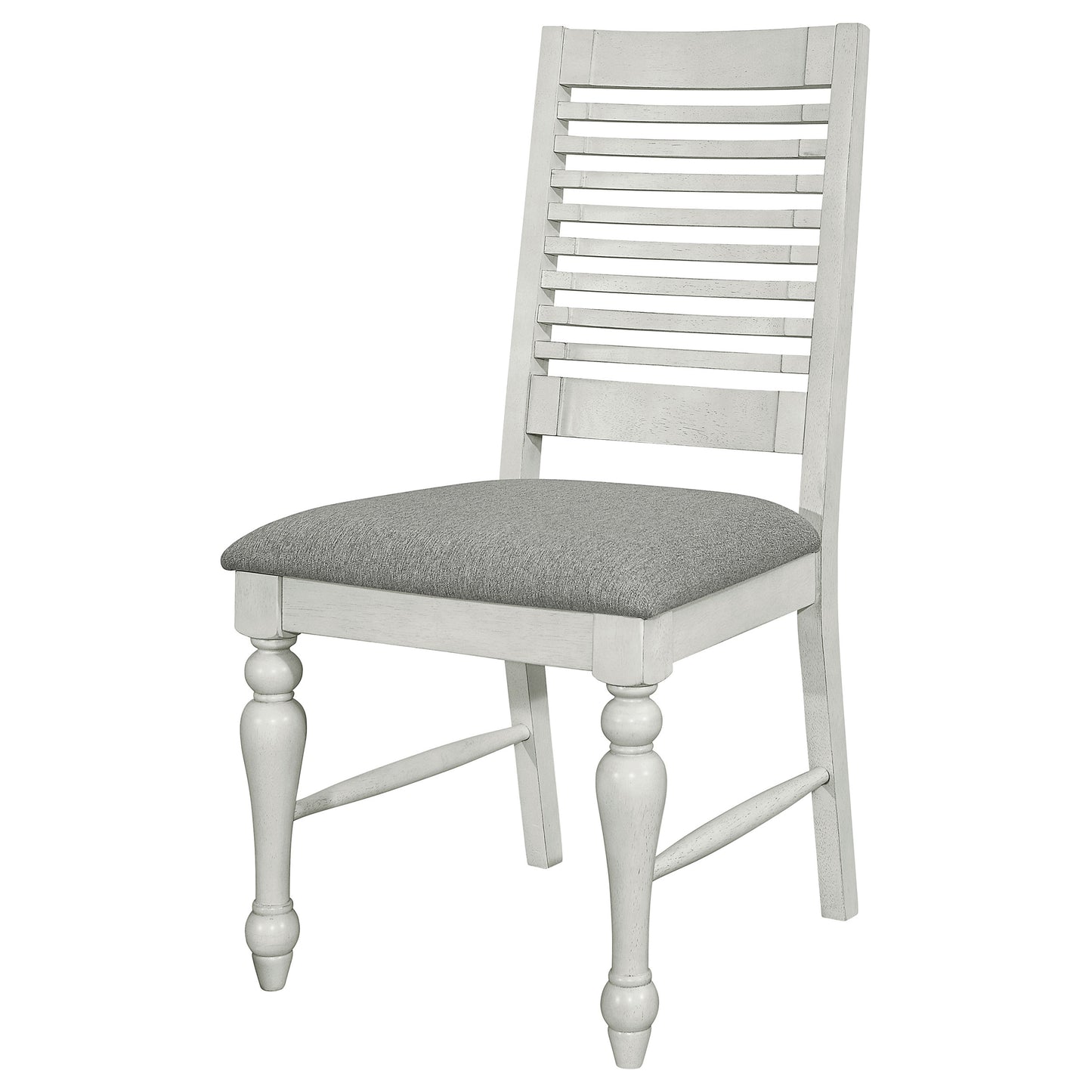Aventine Ladder Back Dining Side Chair with Upholstered Seat Vintage Chalk and Grey (Set of 2)