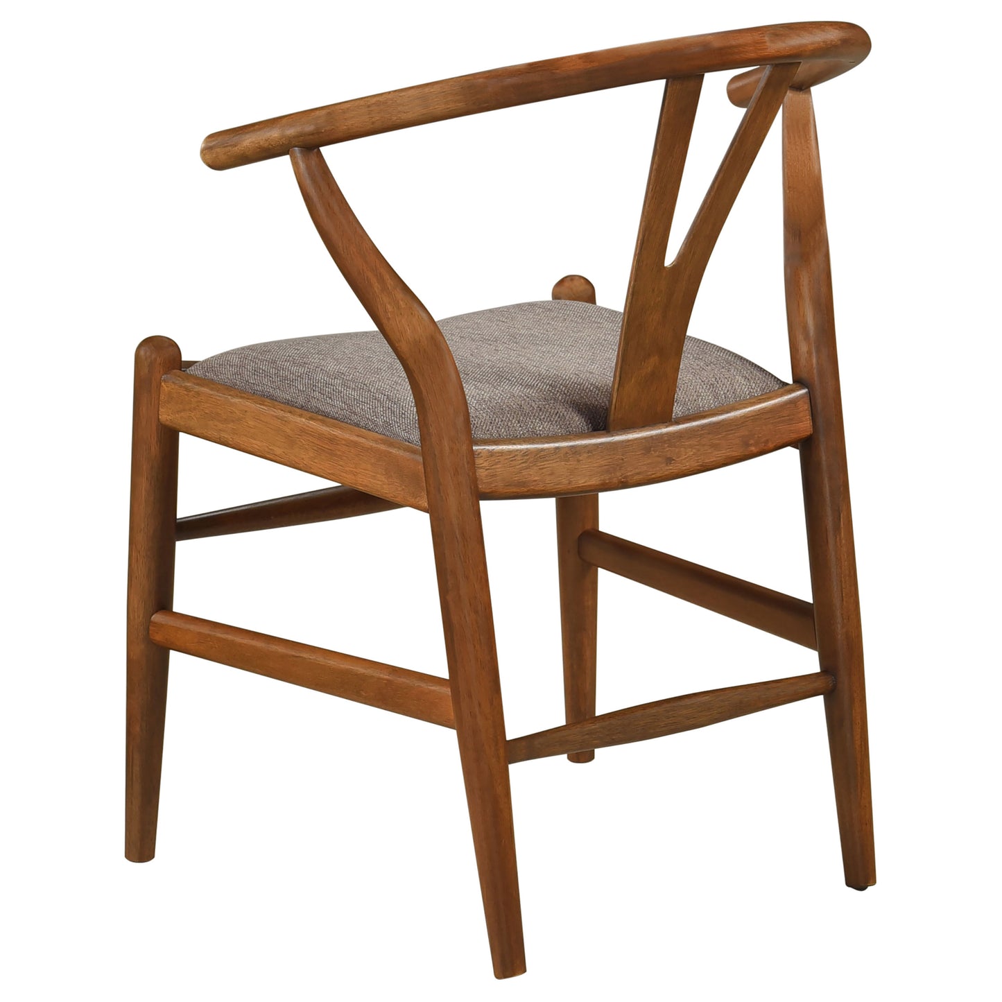 Dinah Danish Y-Shaped Back Wishbone Dining Side Chair Walnut and Brown (Set of 2)
