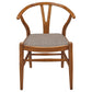 Dinah Danish Y-Shaped Back Wishbone Dining Side Chair Walnut and Brown (Set of 2)