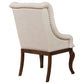Brockway Tufted Arm Chairs Cream and Antique Java (Set of 2)