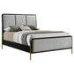 Arini Upholstered Eastern King Panel Bed Black and Grey