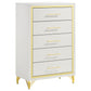 Lucia 5-piece Queen Bedroom Set Beige and White