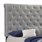 Warner Upholstered Eastern King Panel Bed Grey