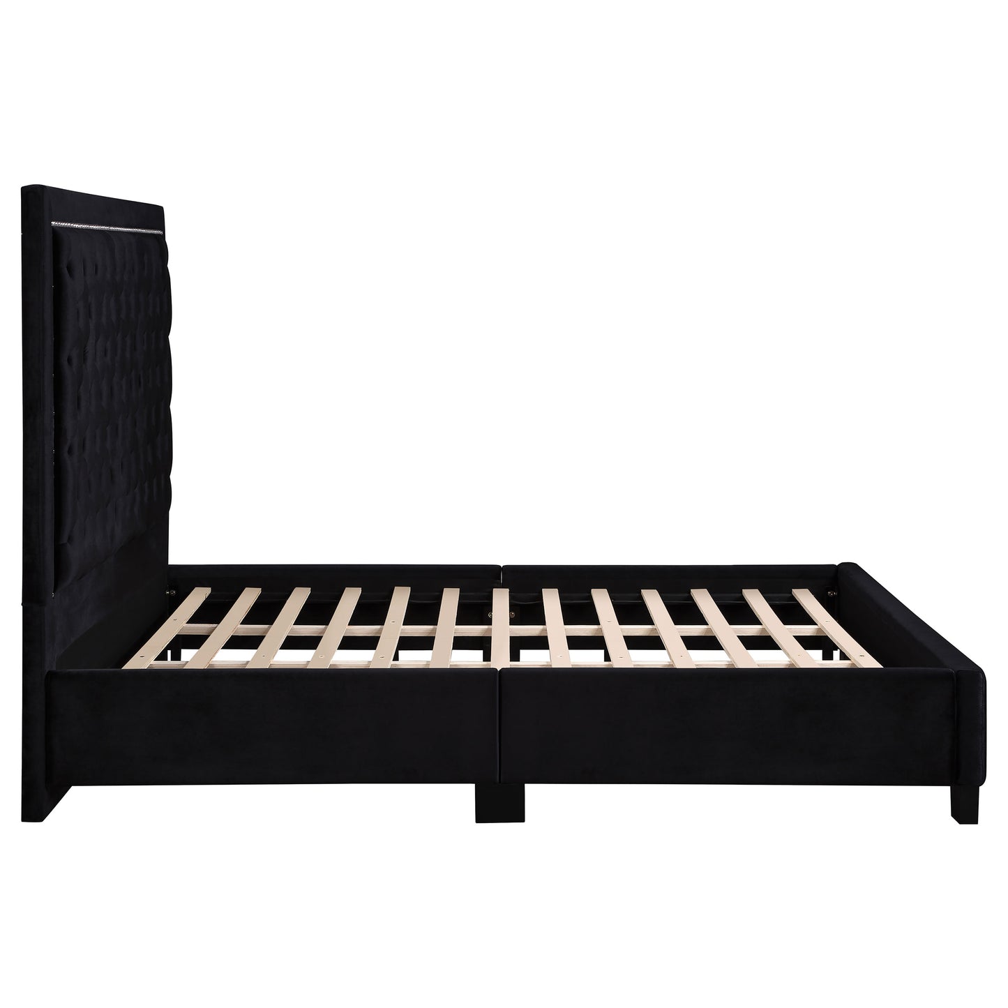 Hailey Upholstered Eastern King Panel Bed Black