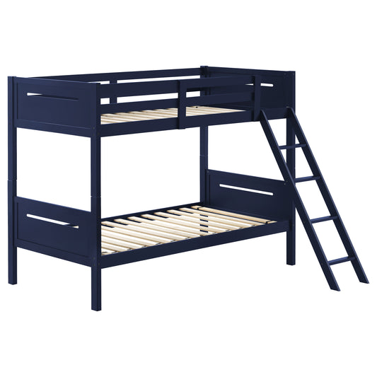 Littleton Twin Over Twin Bunk Bed Blue