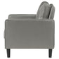 Ruth Upholstered Track Arm Faux Leather Accent Chair Grey