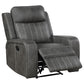 Raelynn 3-piece Upholstered Reclining Sofa Set Grey