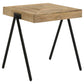 Avery Square End Table with Metal Legs Natural and Black
