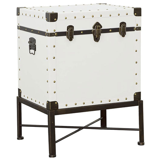 Nancy Accent Cabinet with Nailhead Trim White