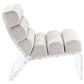 Serreta Boucle Upholstered Armless Acrylic Chair Ivory