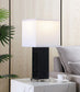 Bridle Square Shade Bedside Table Lamp Black