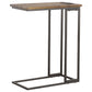 Rudy Snack Table with Power Outlet Gunmetal and Antique Brown