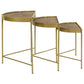 Tristen 3-Piece Demilune Nesting Table Brown and Gold