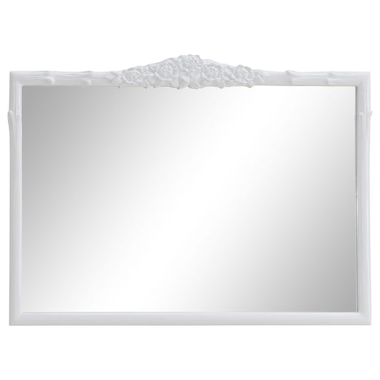 Sylvie French Provincial Rectangular Mantle Mirror White