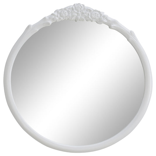 Sylvie French Provincial Round Wall Floor Mirror White